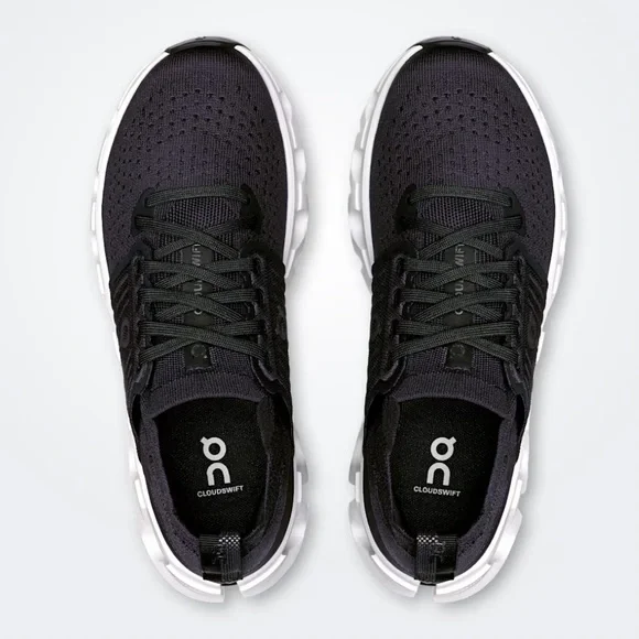 On Running Cloudswift 4 Black White Athletic Shoes Forward Rolling Breathable - Picture 2 of 6